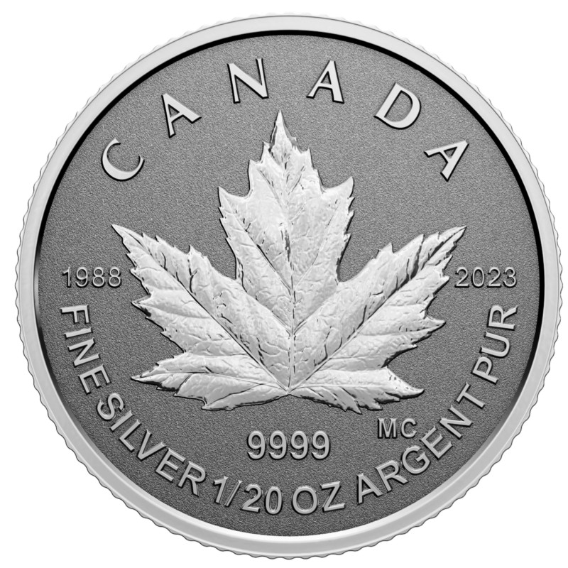 🇨🇦 Tiny Canada Dollar $1 Silver Coin (just 16 mm) Double dated Maple Leaf 2023