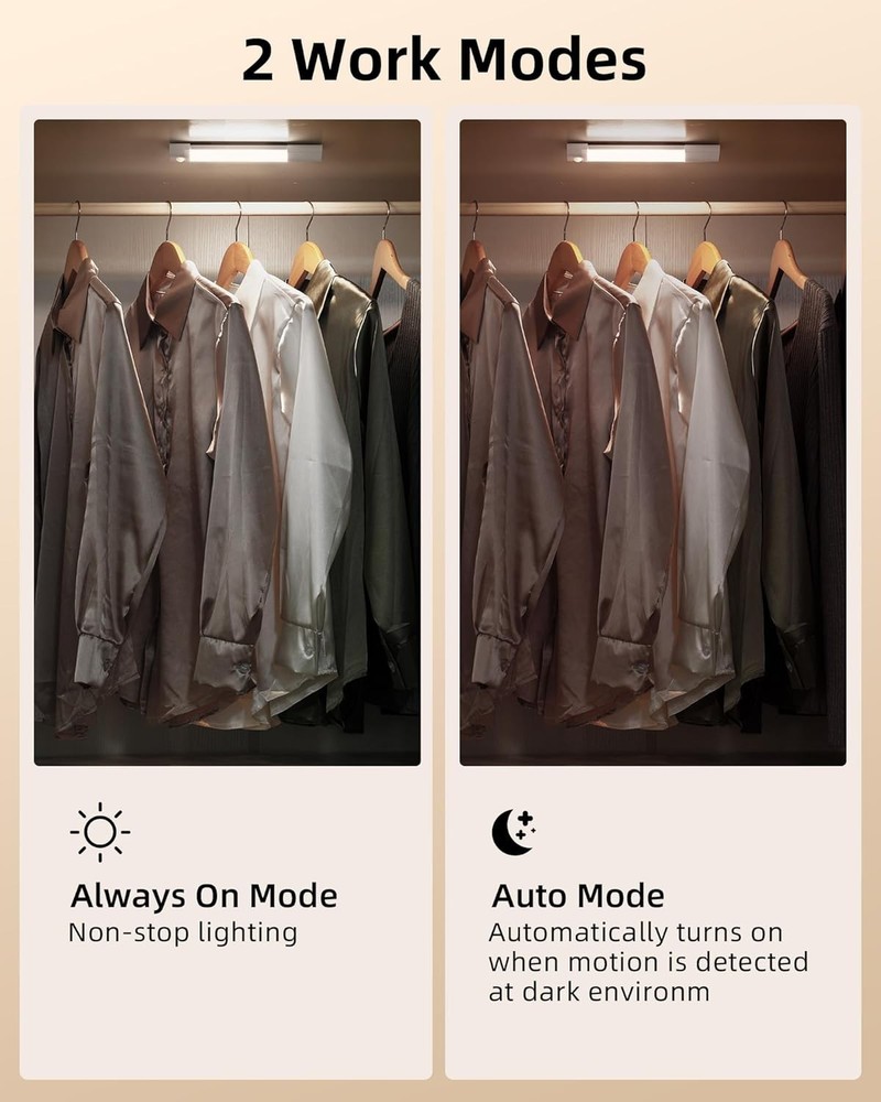 3Pack 7” Motion Sensor Light Indoor Wireless Under Cabinet Lighting 30 LED White