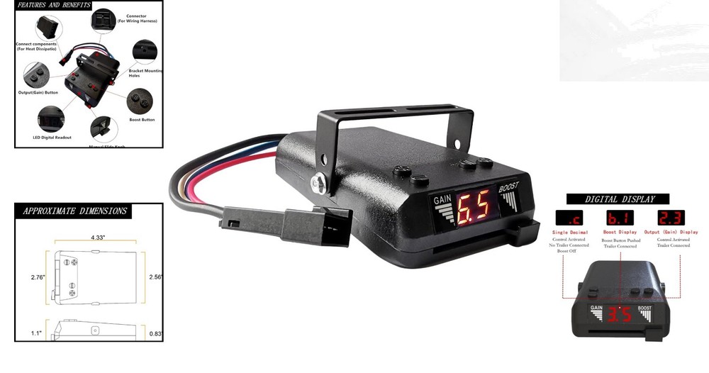 Compact Electric Brake Control with Adjustable Power for Safe Towing Experience