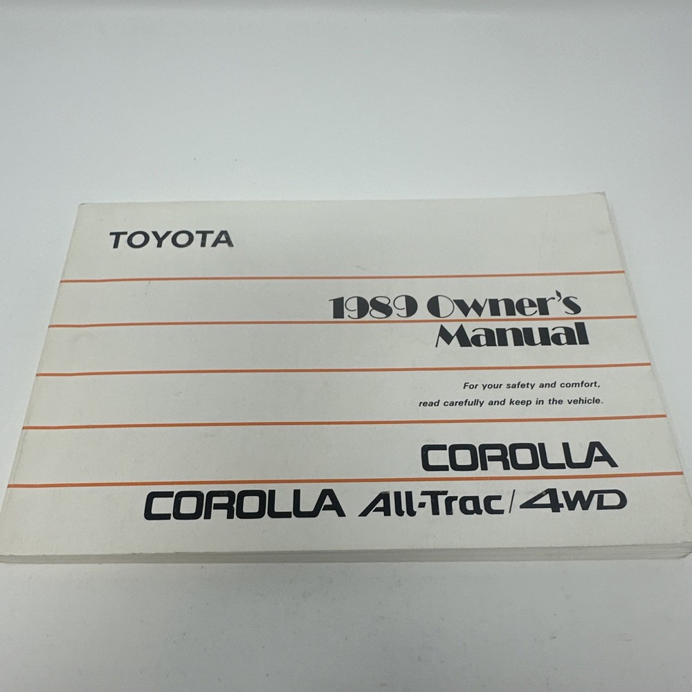 1989 Toyota Corolla Owners Manual User Guide