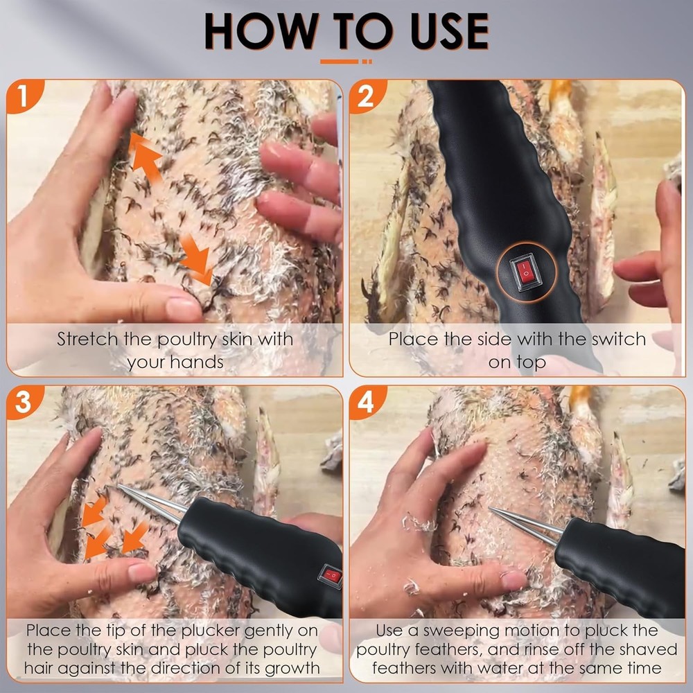 Efficient Electric Feather Plucker for Ducks, Geese & Turkeys - Compact Size