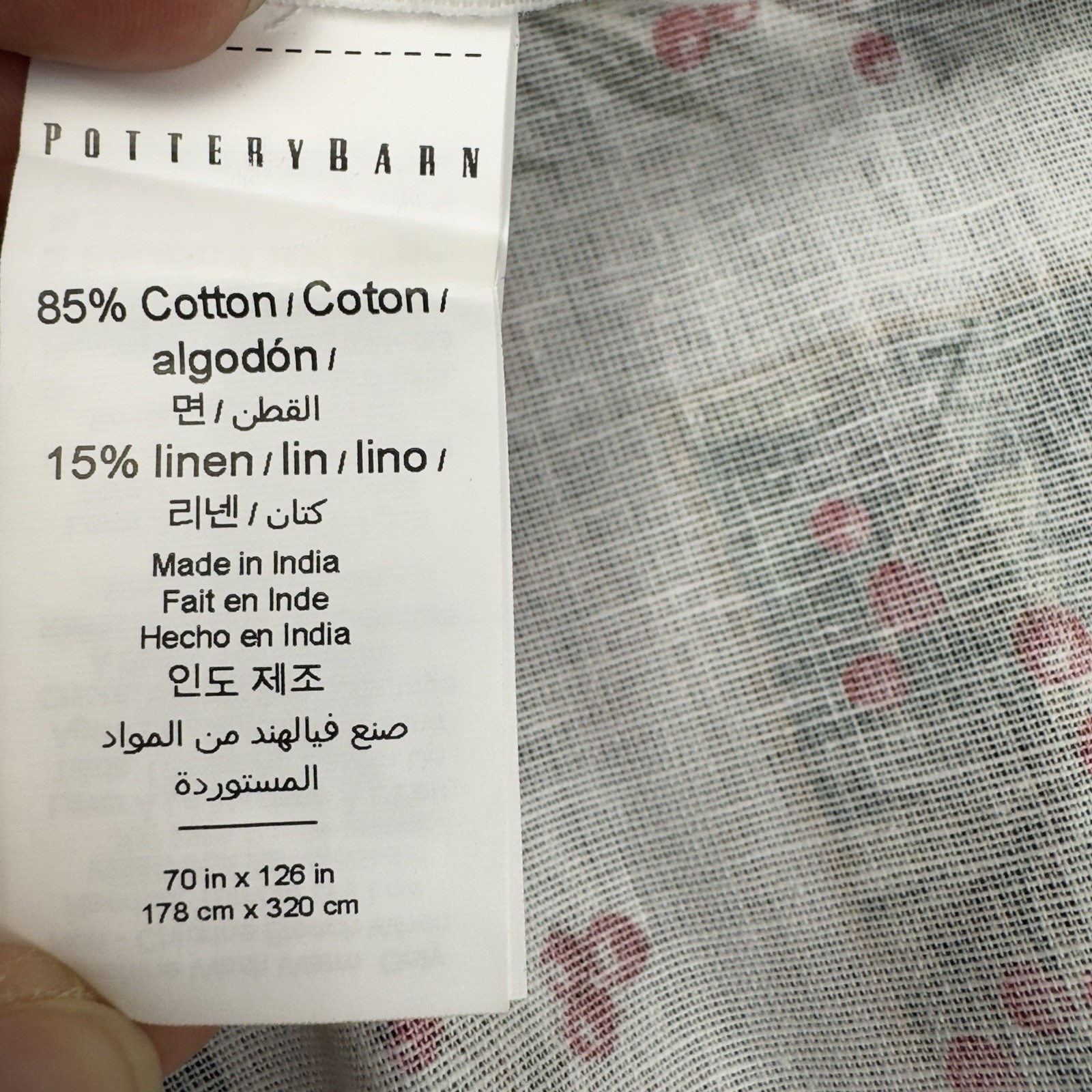 Pottery Barn 12 Days of Christmas Cotton/Linen Tablecloth 70”x126” Multi NWOT