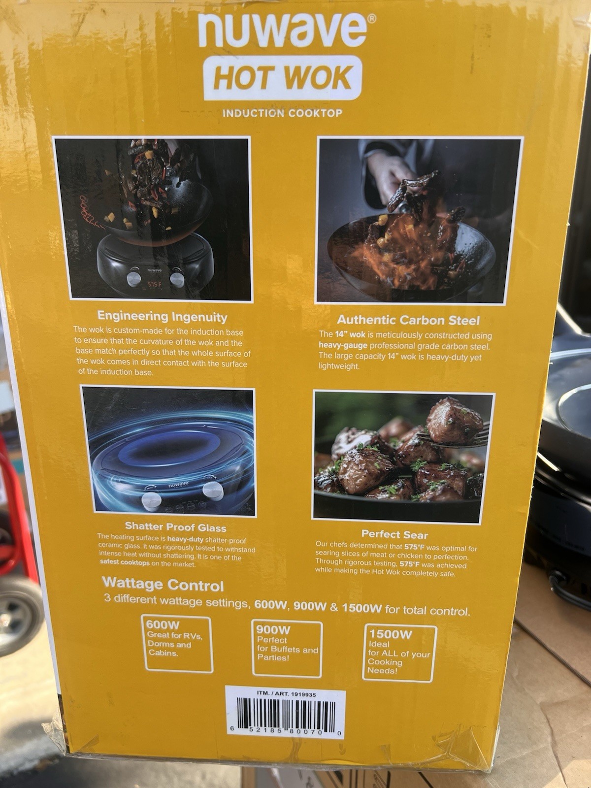 NEW OB - Nuwave Hot Wok Induction Cooktop w/ 14" Carbon Steel Wok