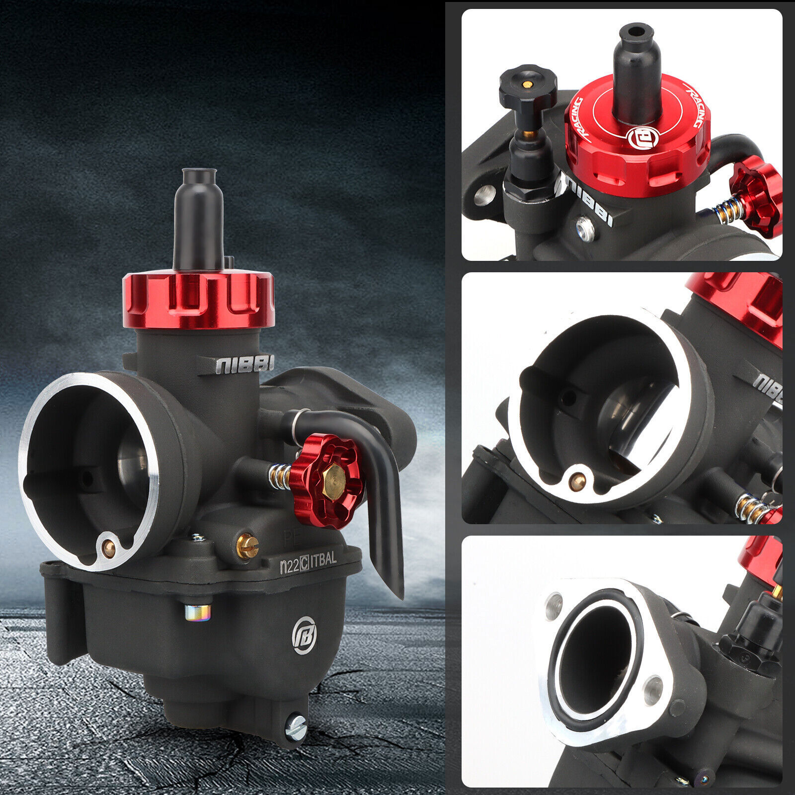 NIBBI PE22mm Flange Carburetor For 110cc 125cc 140cc Lifan Apollo Pit Bike ATV