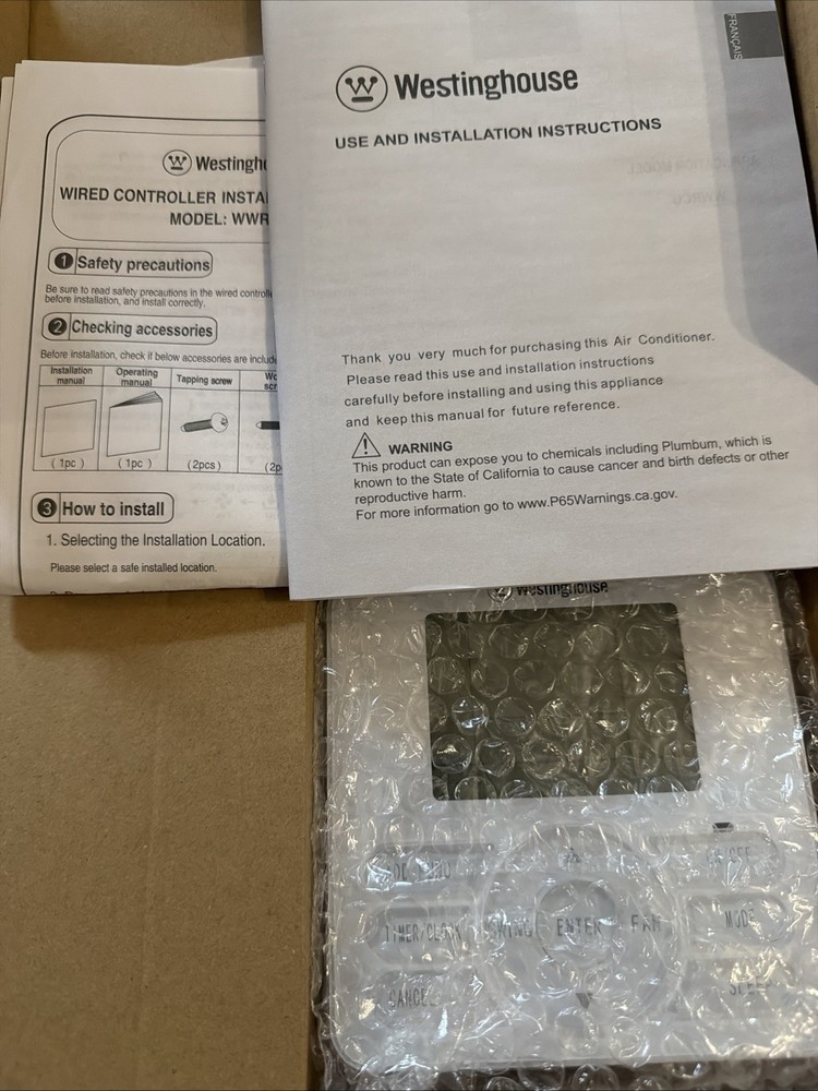 Westinghouse WWRCU Wired Remote Controller For 23 SEER Single & Multi-Zone