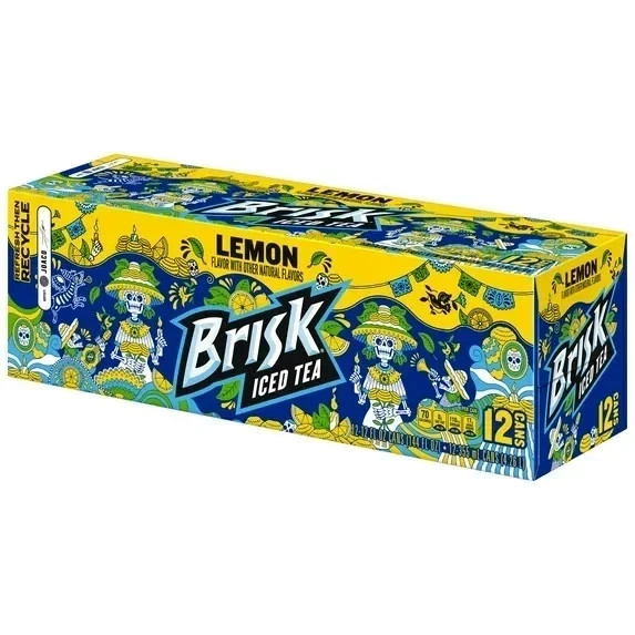 Lipton Brisk Lemon Iced Tea, 12 fl oz, 12 Pack Cans