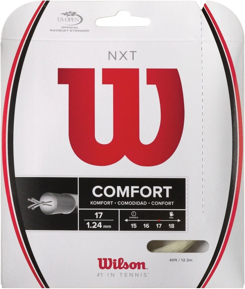 NXT Tennis String - 40Ft White Multifilament, Ultimate Shock Absorption, Size 17