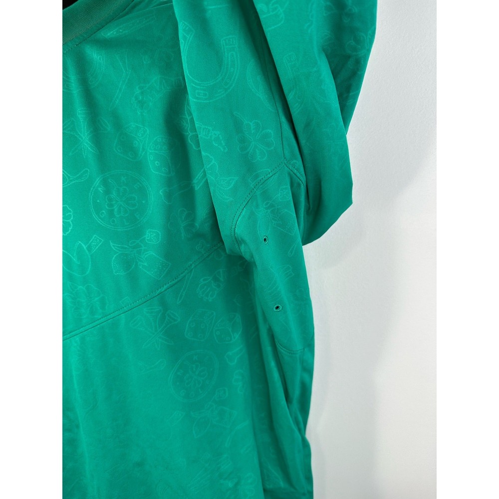 Nike Shield Golf Windbreaker Crew Embossed Pullover Size Medium Green