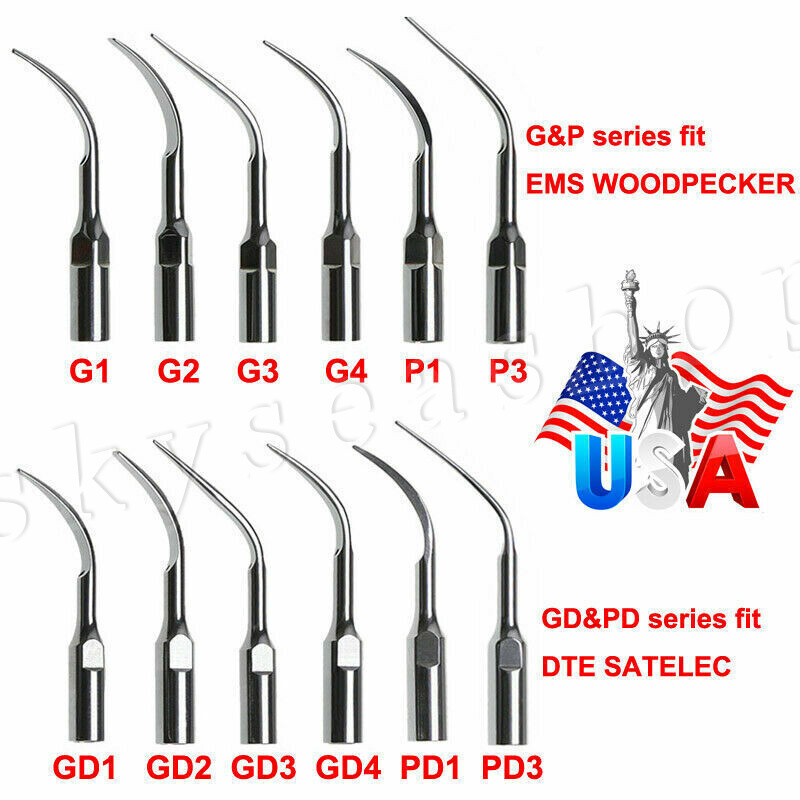 5x Dental Ultrasonic Piezo Scaler Tips fit Woodpecker EMS/DTE SATELEC Handpiece
