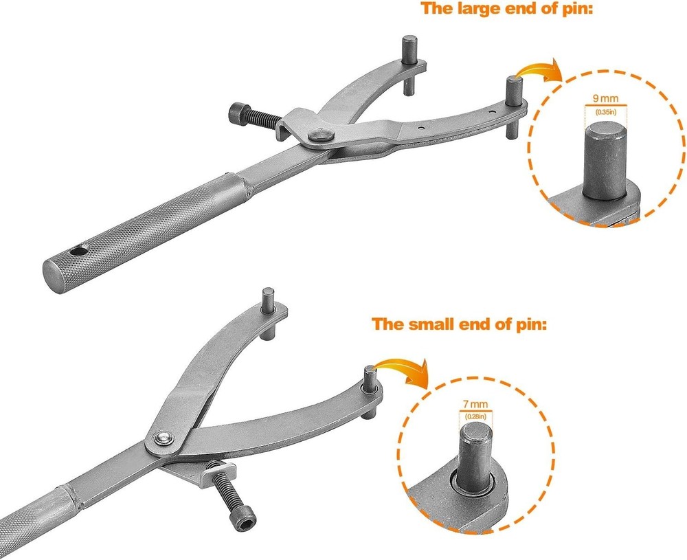 Compact 11.8in Adjustable Spanner Tool for Easy Scooter Repairs - Silver Finish