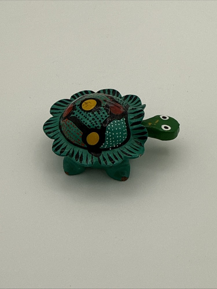 Mini Bobble-Head, Turtle Hand Crafted / Painted **Has Some Paint Chips**