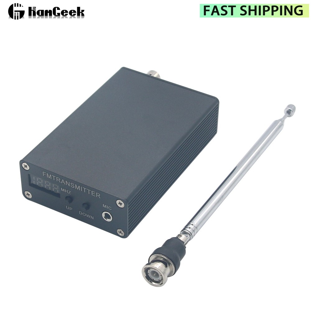 PLL Stereo FM MP3 Transmitter Mini Radio Station w/ Adapter Antenna Shield Wire