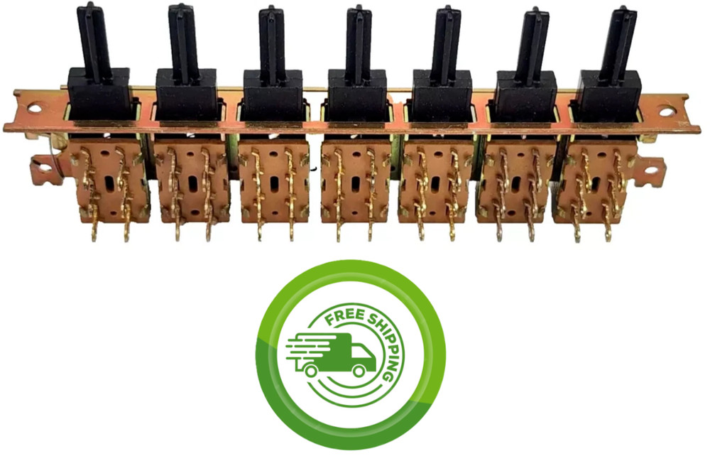 Switchcraft 70071K206 - 7 Slide - Pushbutton Switch Assembly - Panel Mount