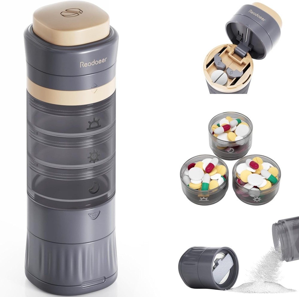 Compact Pharmaceutical Organizer: Pill Cutter, Grinder & Waterproof Case