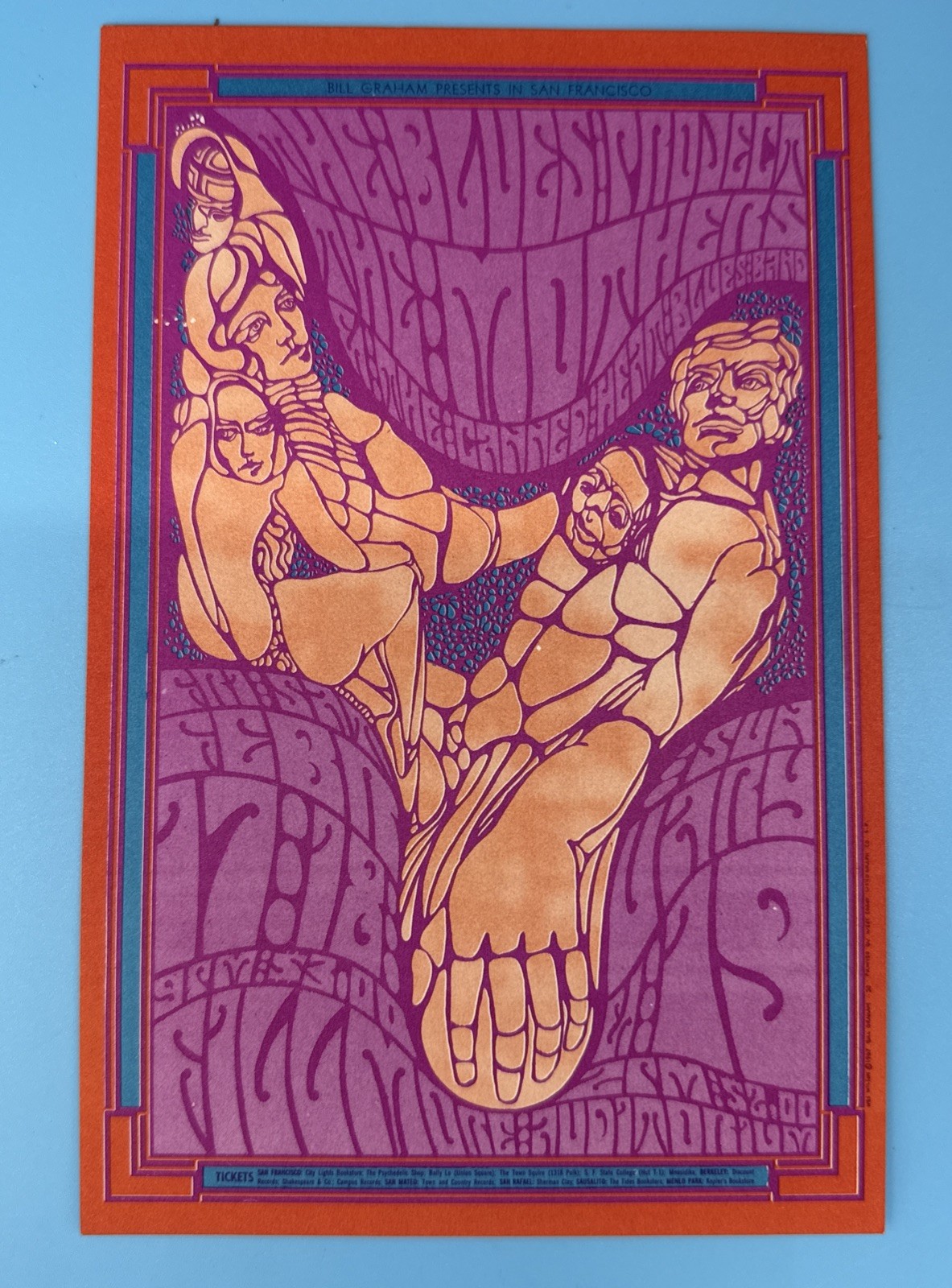 Mothers of Invention Canned Heat 1967 Fillmore Bill Graham BG50 Postcard Origina