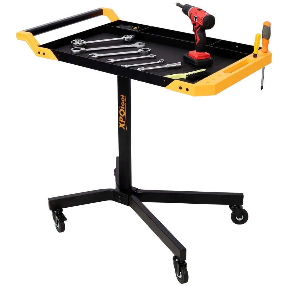 Adjustale Height Mobile Work Table Rolling Tool Tray Table for Repair Shops DIY