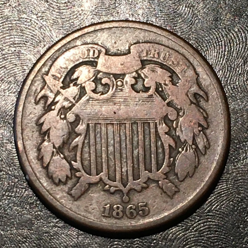 1865 Two Cent Piece - High Quality Scans #L228