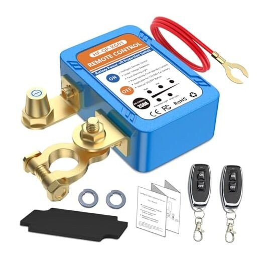 Kill Switch for Car, 12V/24V 250A Remote Battery Disconnect Switch Automatic
