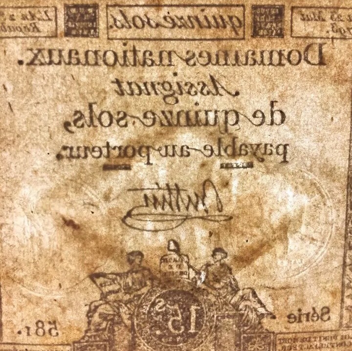 FRENCH REVOLUTION MONEY 1793 historical banknote collectible