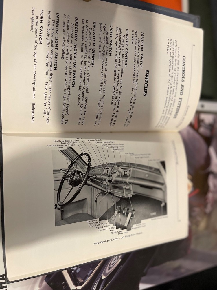 1953 Humber Hawk Mk5 Owners Handbook