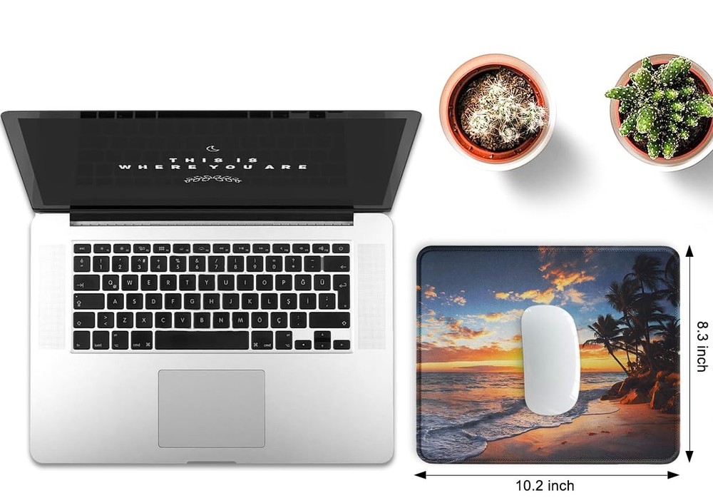Mouse Pad with Non-Slip Rubber Base, Premium-Textured & Washable Computer Mousep