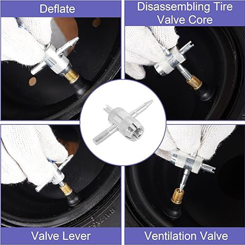 Quick Change Tire Valve Tool Kit , Tire Valve Stem Core Quickly Replacement Tool