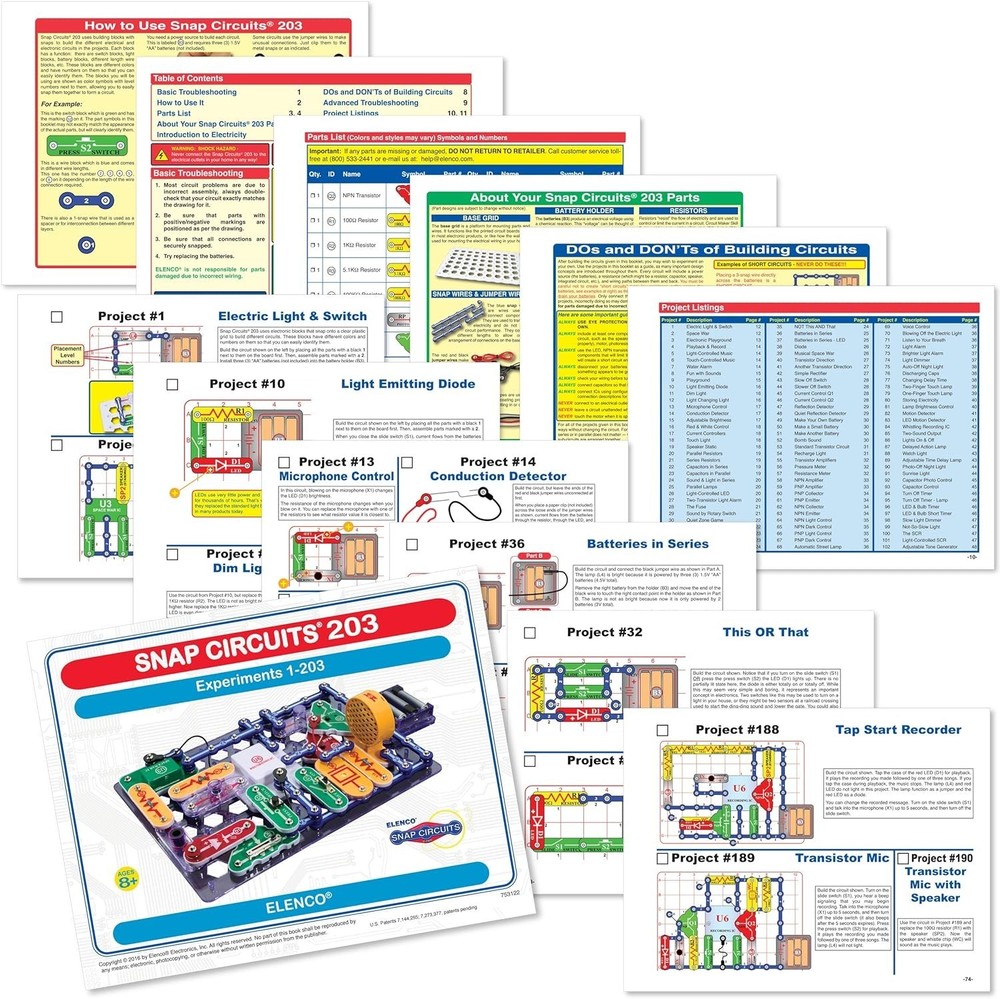 Electronics Discovery Kit with 42 Snap Modules & Color Manual for Creative Kids