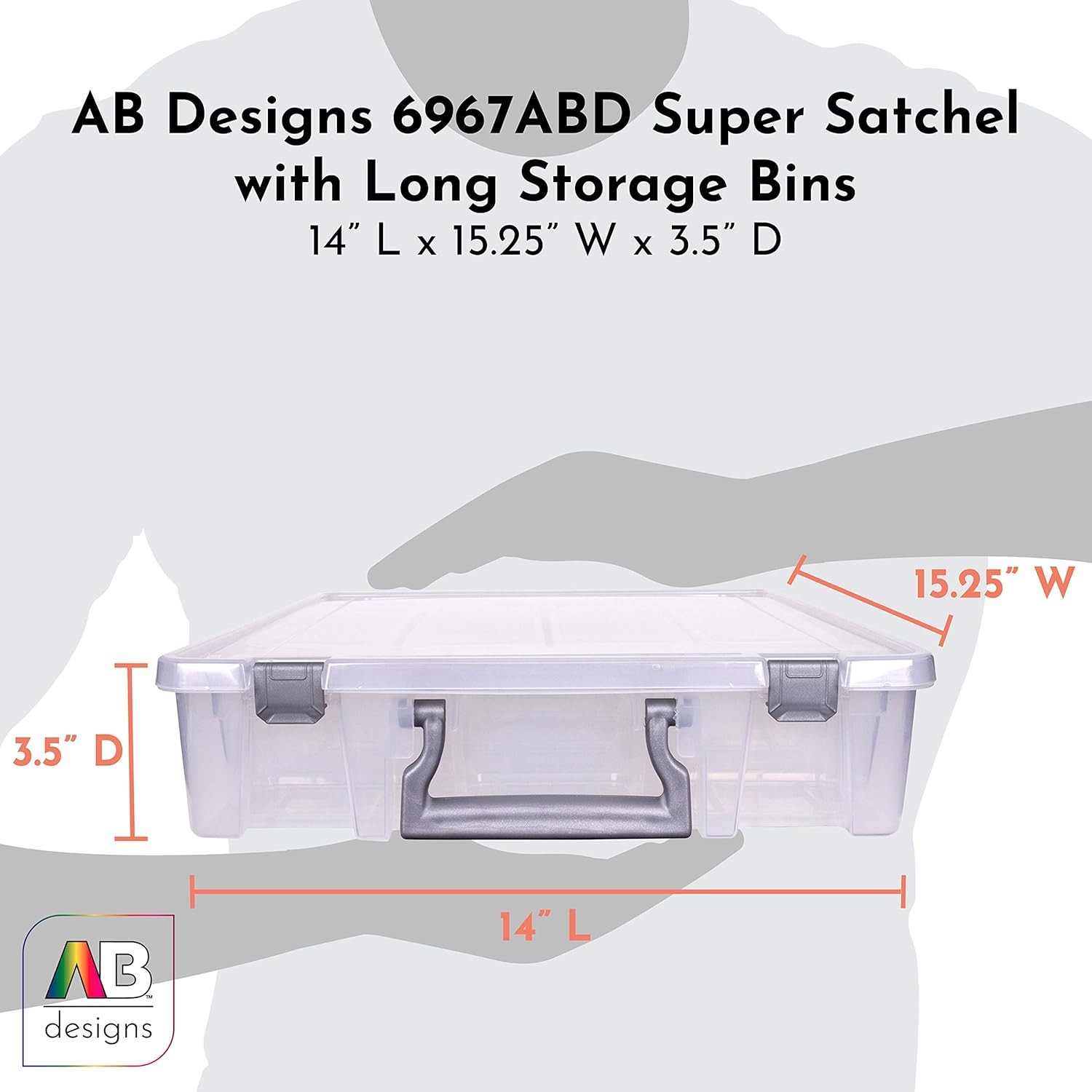 ArtBin Designs 6967ABD Super Satchel Storage Box, Clear, New