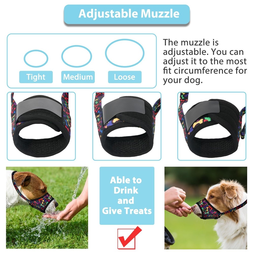 LUCKYPAW Dog Muzzle Anti Biting Barking and Chewing with Comfortable Mesh Sof...