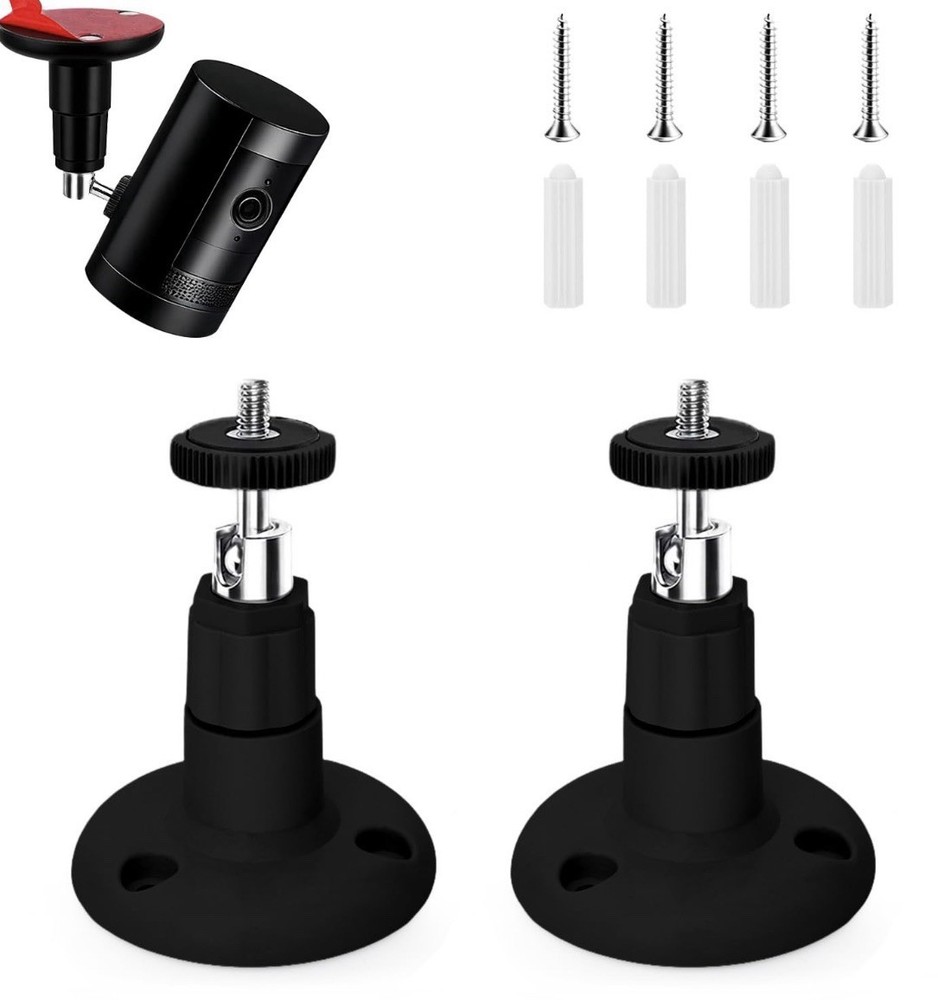 2Pack Adjustable Wall Mount Bracket Compatible with Ring Stick Up Cam Black