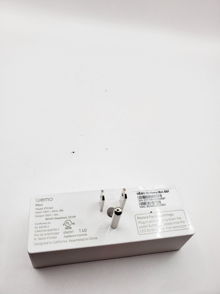 Wemo Mini F7C063 WiFi Smart Plug