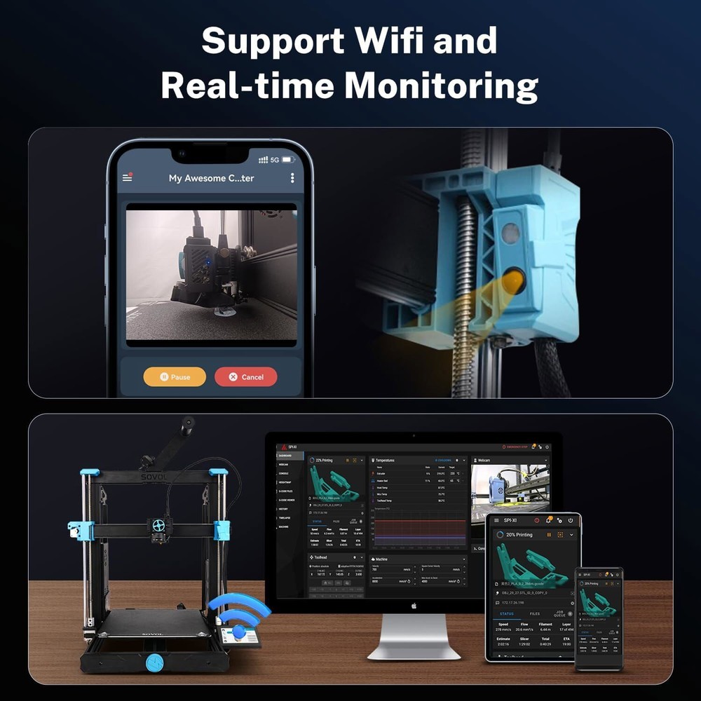 Sovol SV06 Plus ACE 3D Printer Open Source 500mm/s Fully Auto Leveling w/ Camera