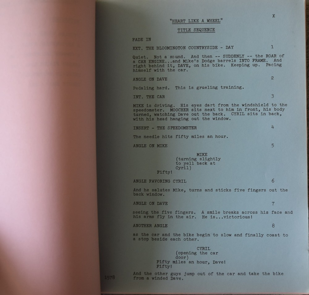 1980 Breaking Away (Heart Like a Wheel) Original Screenplay Script
