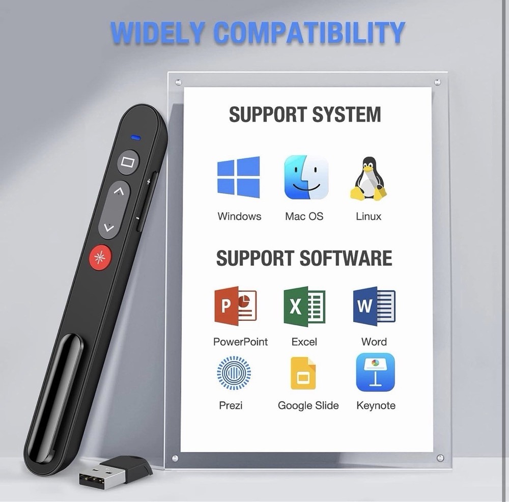 Laser Pointer for Presentations, Wireless Presenter Clicker for PowerPoint S