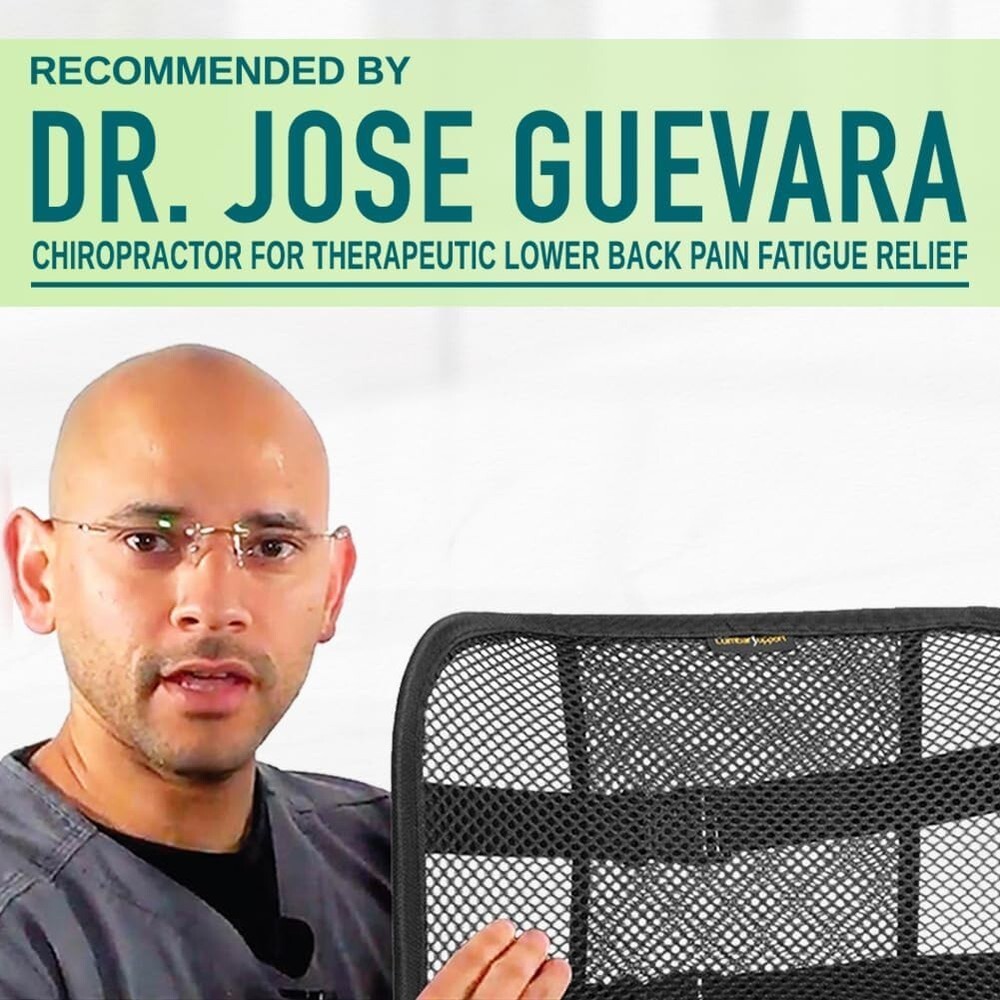 Lumbar Support with Breathable Mesh Layers and Double Sturdy Adjustable Straps,