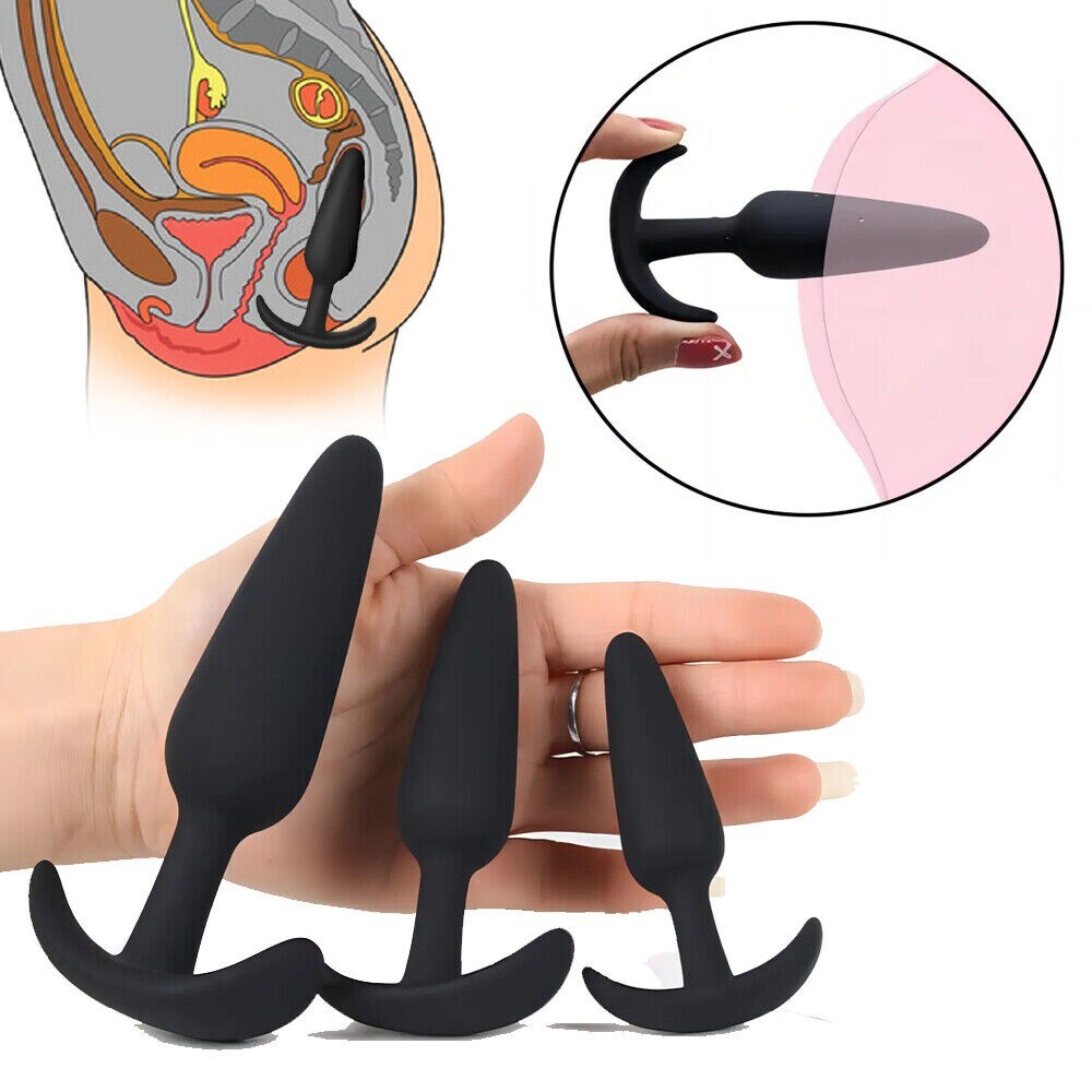 3PCS Silicone Anal Training Starter Kits Beginner Anal Trainer Butt Plug Set US