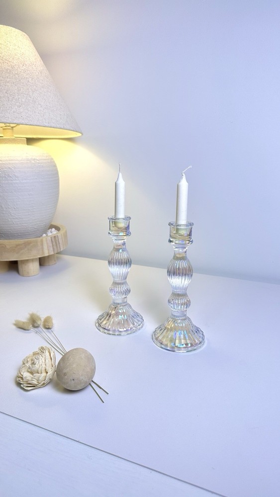 iridescent candle holder