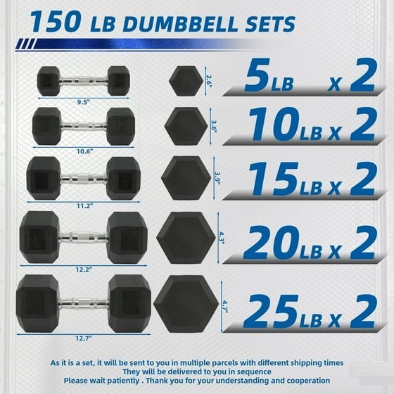 150LB Coated Hex Dumbbell Weight Set and A-Frame Storage Rack, 5-25 lbs Pairs