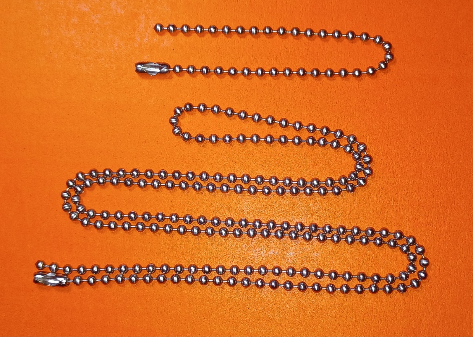 24" & 4.5" Stainless Steel Military Ball Bead Dog Tag Chain Necklace Set USAMade