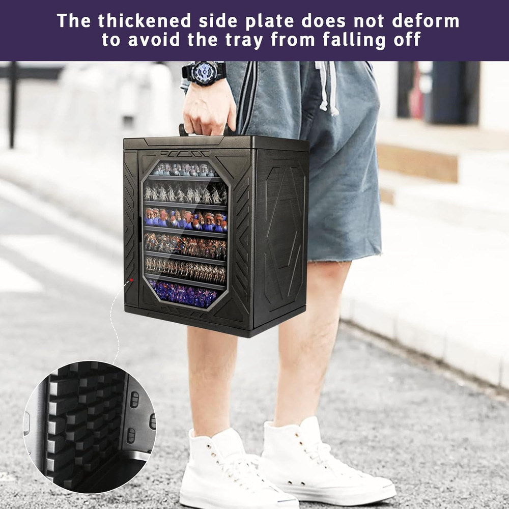 Miniature Action Figure Display Case for Warhammer 40K - Rectangular Carrying Ca