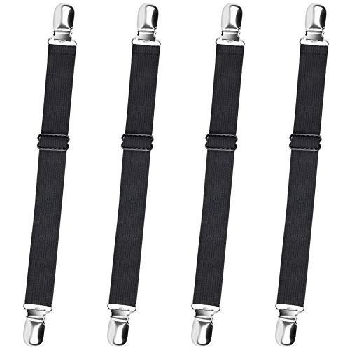 Bed Sheet Suspenders, 4pcs Adjustable Bed Sheet Holder Straps Sheet Fasteners