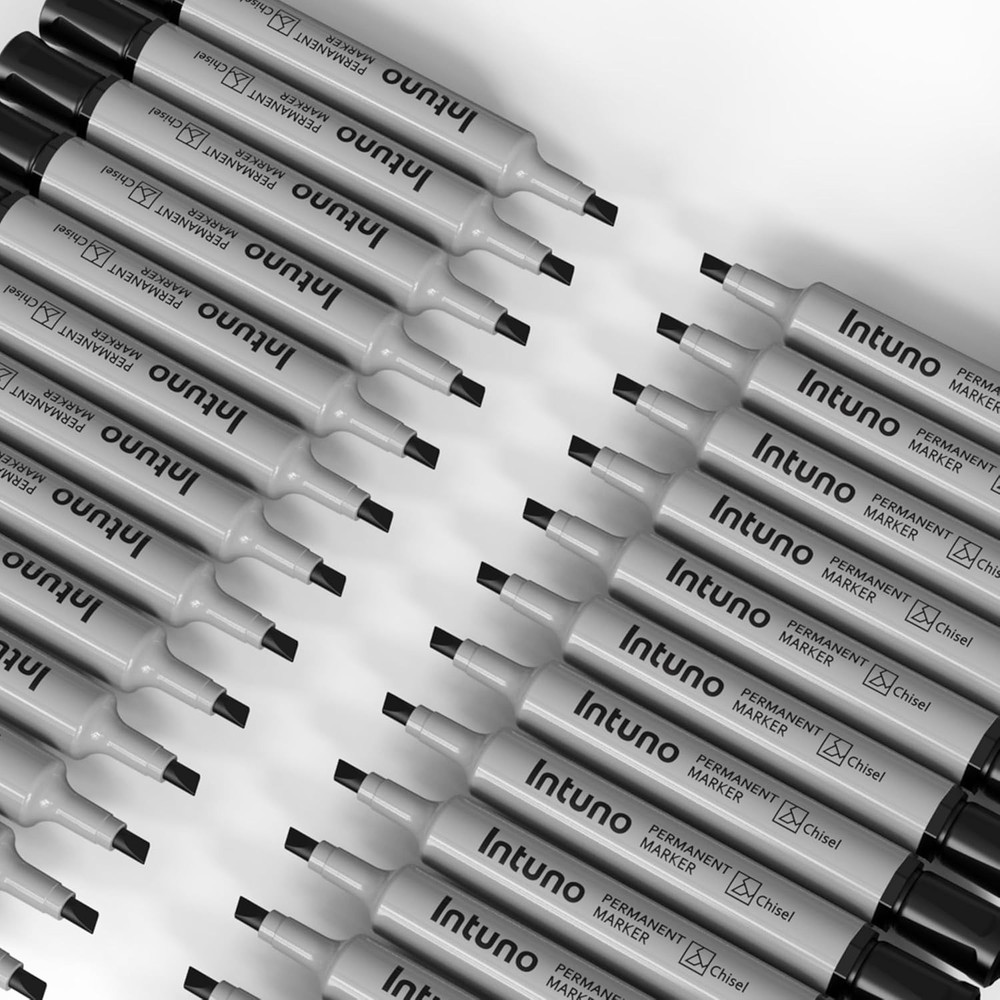 Permanent Markers, 96 Count Black, Chisel tip, Oil-Based Permanent Markers, Wate