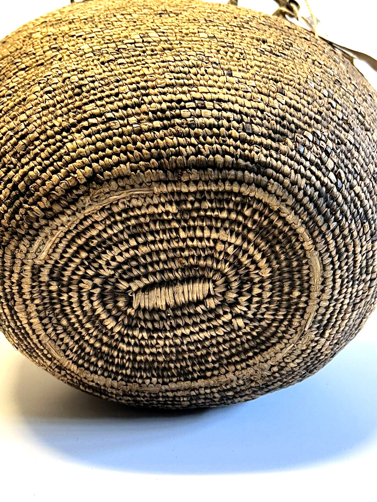 Antique Native American Indian Hand Weaved Basket; Large 13"; Late 1880's -1900