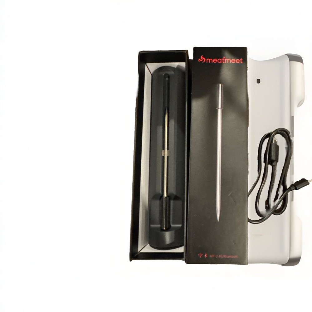 Meatmeet Pro Smart WiFi Wireless Meat Thermometer Unlimited Range Bluetooth App