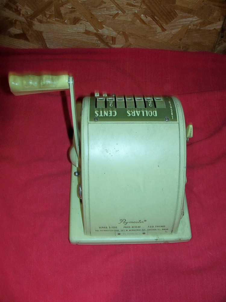 Vintage Paymaster S1000 7 Column Check Writer Printer Stamper Old Office Machine