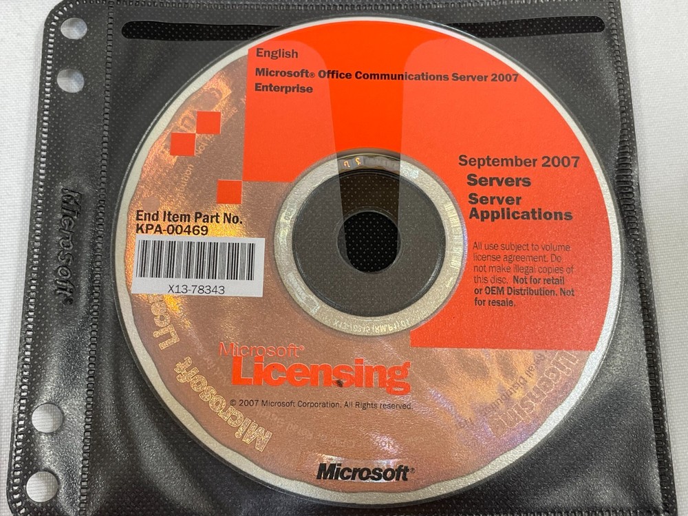 Microsoft Office Commincations Server 2007 Standard & Enterprised Edition DVD PC
