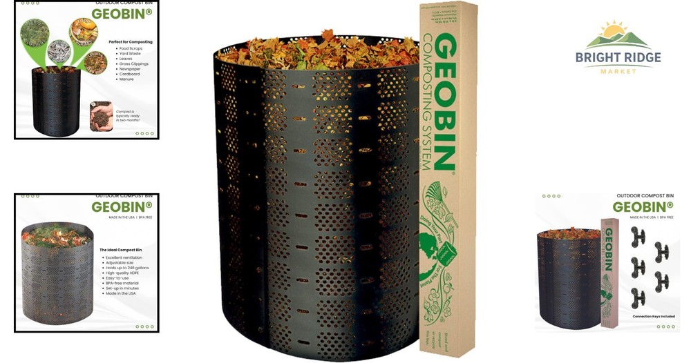 Cylindrical Compost Bin with Connection Keys for Efficient Organic Recycling