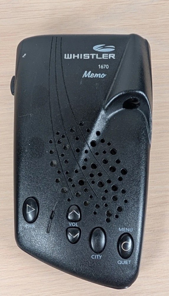Whistler 1670 Memo Radar Detector Function Radar Only Untested