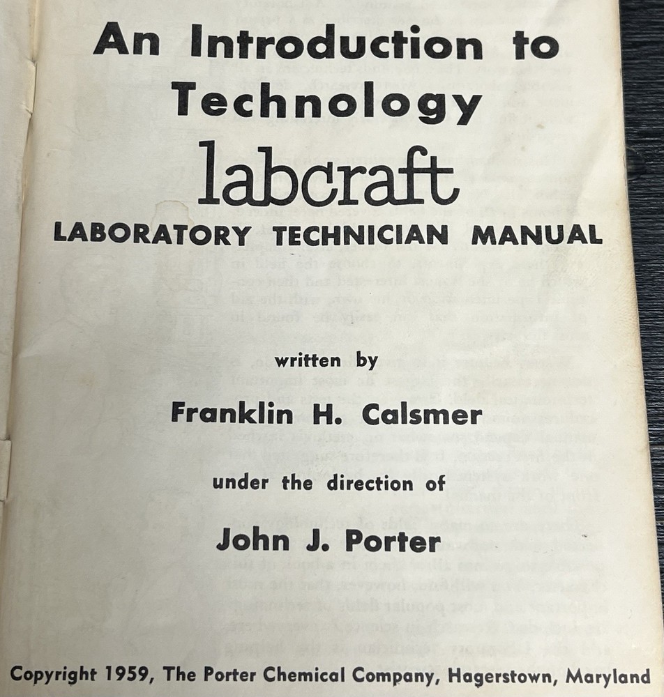 VINTAGE PORTER LABCRAFT EXPERIMENTAL LAB # 140 METAL CASE PYREX TUBES MICROSCOPE