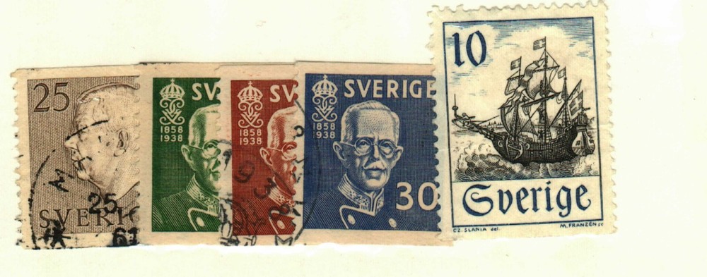 Sweden #275, 277-8, 583, 757 used Ship